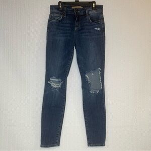 joe’s jeans / distressed and ripped blue skinny ankle jeans size 25